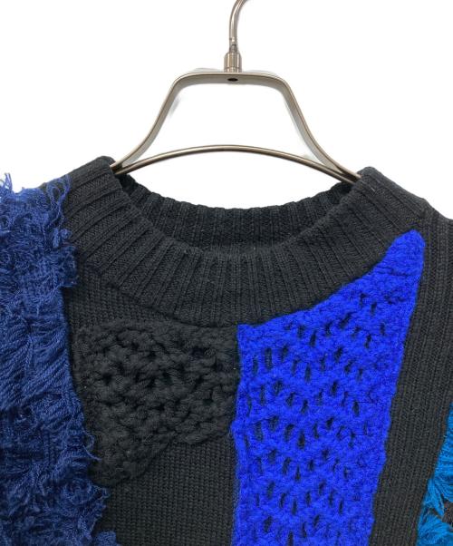 KOCHE（コシェ）KOCHE (コシェ) MIXパッチワークニット ブラック×ブルー サイズ:XSの古着・服飾アイテム