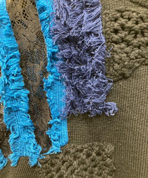 KOCHE（コシェ）KOCHE (コシェ) MIXパッチワークニット ブラック×ブルー サイズ:XSの古着・服飾アイテム