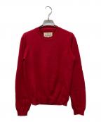 Martin Margiela4マルタンマルジェラ 4）の古着「エルボーパッチクルーネックニット」｜レッド