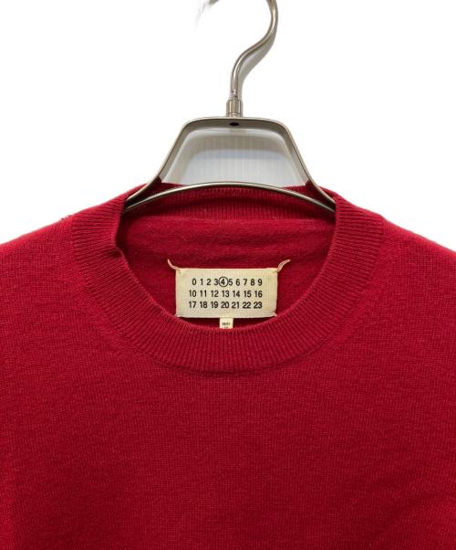 Martin Margiela4（マルタンマルジェラ 4）Martin Margiela4 (マルタンマルジェラ 4) エルボーパッチクルーネックニット レッド サイズ:XSの古着・服飾アイテム