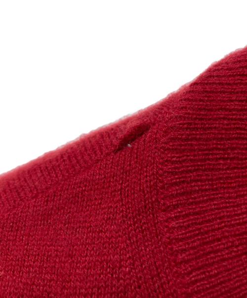 Martin Margiela4（マルタンマルジェラ 4）Martin Margiela4 (マルタンマルジェラ 4) エルボーパッチクルーネックニット レッド サイズ:XSの古着・服飾アイテム