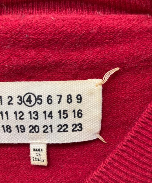 Martin Margiela4（マルタンマルジェラ 4）Martin Margiela4 (マルタンマルジェラ 4) エルボーパッチクルーネックニット レッド サイズ:XSの古着・服飾アイテム