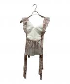 AKIKO AOKIアキコ アオキ）の古着「フラワープリント フリルキャミソール」｜ピンク