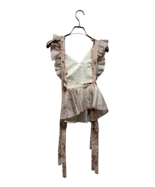 AKIKO AOKI（アキコ アオキ）AKIKO AOKI (アキコ アオキ) フラワープリント フリルキャミソール ピンク サイズ:FREEの古着・服飾アイテム