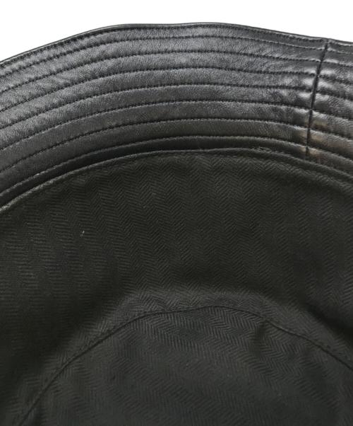 LOEWE（ロエベ）LOEWE (ロエベ) アナグラムロゴパッチ レザーバケットハット ブラック サイズ:57の古着・服飾アイテム