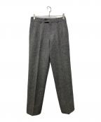 COMME des GARCONS HOMMEコムデギャルソン オム）の古着「ウールヘリンボーン2タックパンツ」｜グレー