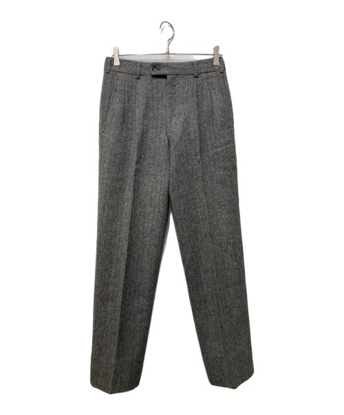 COMME des GARCONS HOMME（コムデギャルソン オム）COMME des GARCONS HOMME (コムデギャルソン オム) ウールヘリンボーン2タックパンツ グレー サイズ:Mの古着・服飾アイテム