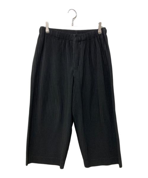 HOMME PLISSE ISSEY MIYAKE（オム プリッセ イッセイ ミヤケ）HOMME PLISSE ISSEY MIYAKE (オム プリッセ イッセイ ミヤケ) プリーツワイドクロップドパンツ ブラック サイズ:3の古着・服飾アイテム