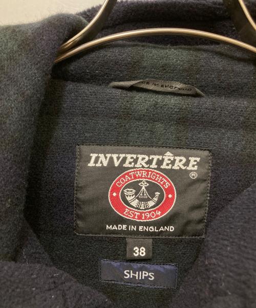 INVERTERE（インバーティア）INVERTERE (インバーティア) SHIPS (シップス) ヘリンボーンダッフルコート ネイビー サイズ:SIZE 38の古着・服飾アイテム