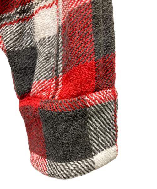 BRENT（ブレント）BRENT (ブレント) マチ付きチェックネルシャツ レッド×ホワイト サイズ:Mの古着・服飾アイテム