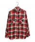 BRENT（ブレント）の古着「マチ付きチェックネルシャツ」｜レッド×ホワイト