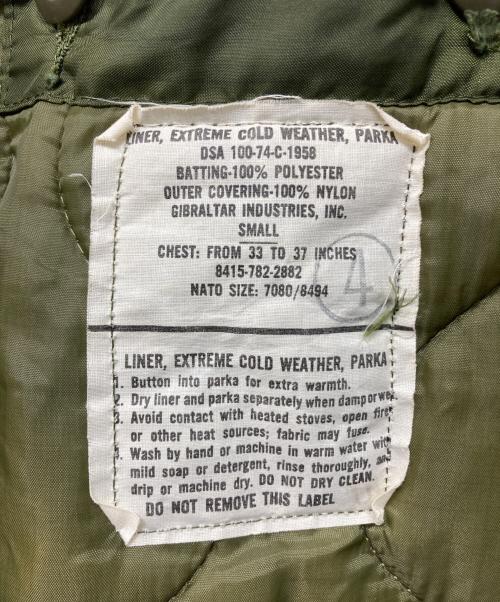 US ARMY（ユーエスアーミー）US ARMY (ユーエスアーミー) 70’S ライナー付M-65フィッシュテールパーカー オリーブ サイズ:SMALL　REGULARの古着・服飾アイテム