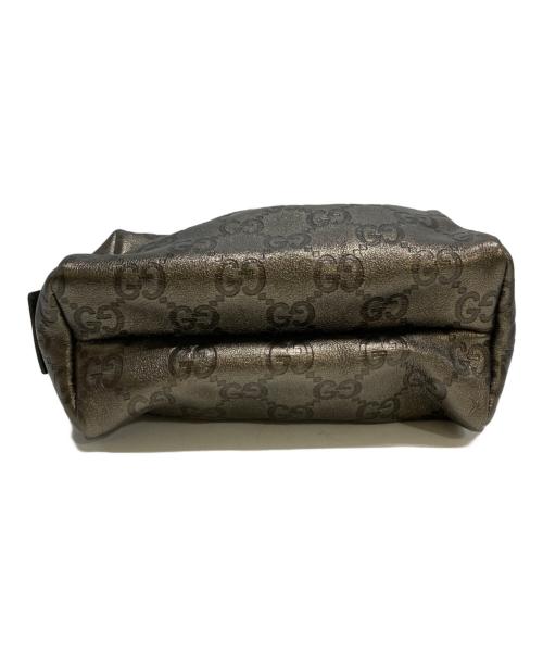 GUCCI（グッチ）GUCCI (グッチ) レザーミコスメポーチ グレーの古着・服飾アイテム