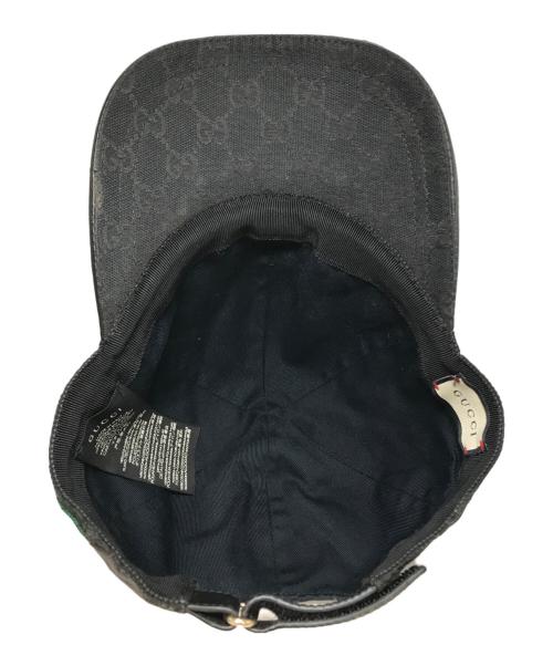 GUCCI（グッチ）GUCCI (グッチ) GGキャンバス ベースボールキャップ ブラックの古着・服飾アイテム