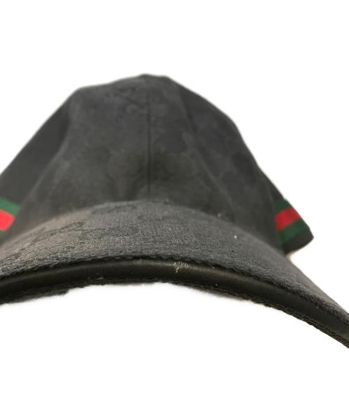 GUCCI（グッチ）GUCCI (グッチ) GGキャンバス ベースボールキャップ ブラックの古着・服飾アイテム