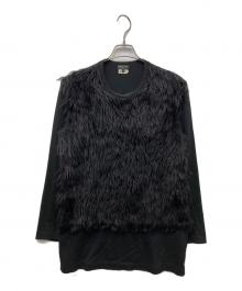 COMME des GARCONS HOMME PLUS（コムデギャルソンオムプリュス）の古着「FAKE FUR L/S TEE」｜ブラック