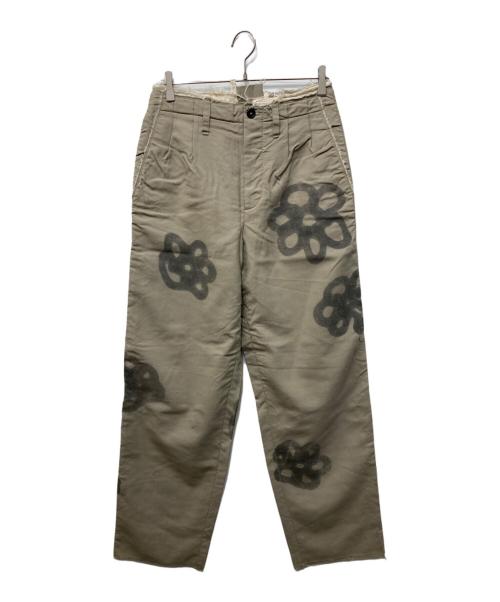 CAMIEL FORTGENS（カミエルフォートヘンス）CAMIEL FORTGENS (カミエルフォートヘンス) フラワープリントワイドパンツ ベージュ サイズ:Ｓの古着・服飾アイテム