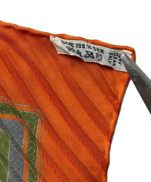 HERMES（エルメス）HERMES (エルメス) カレ90 プリーツスカーフ オレンジの古着・服飾アイテム
