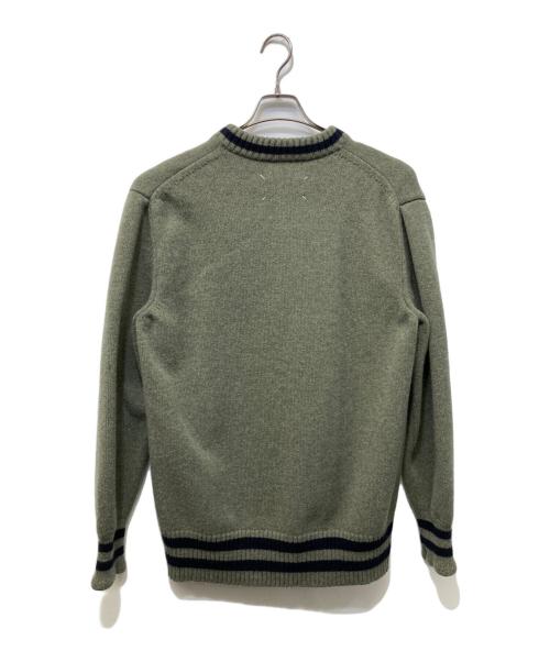 Maison Margiela（メゾンマルジェラ）Maison Margiela (メゾンマルジェラ) ウールミドルゲージチルデンニット オリーブ サイズ:SIZE Lの古着・服飾アイテム