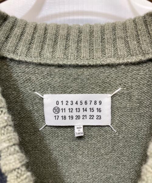 Maison Margiela（メゾンマルジェラ）Maison Margiela (メゾンマルジェラ) ウールミドルゲージチルデンニット オリーブ サイズ:SIZE Lの古着・服飾アイテム