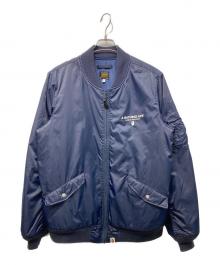 A BATHING APE（ア ベイシング エイプ）の古着「Logo Printed MA-1 Jacket」｜ネイビー