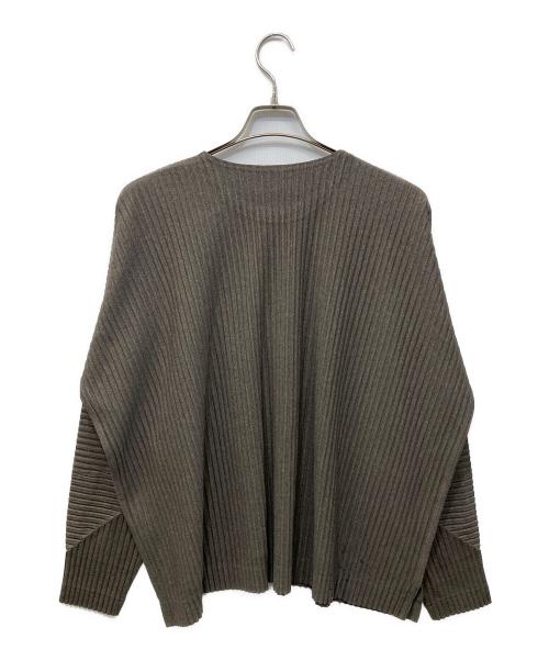 HOMME PLISSE ISSEY MIYAKE（オム プリッセ イッセイ ミヤケ）HOMME PLISSE ISSEY MIYAKE (オム プリッセ イッセイ ミヤケ) Pleated long sleeve T-shirt ブラウン サイズ:2の古着・服飾アイテム