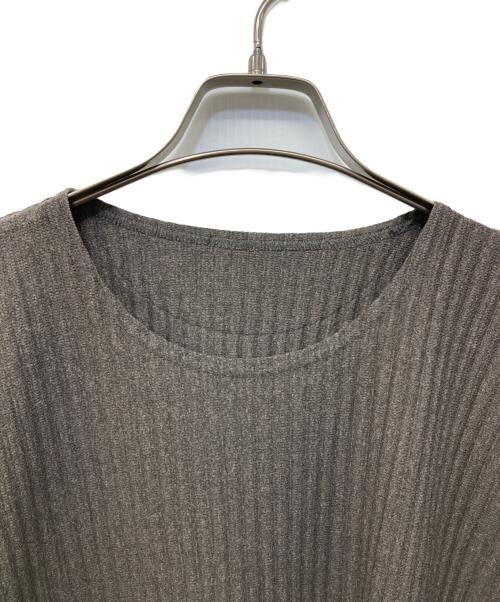 HOMME PLISSE ISSEY MIYAKE（オム プリッセ イッセイ ミヤケ）HOMME PLISSE ISSEY MIYAKE (オム プリッセ イッセイ ミヤケ) Pleated long sleeve T-shirt ブラウン サイズ:2の古着・服飾アイテム
