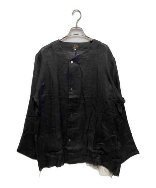 Needles（ニードルズ）Needles (ニードルズ) リネンノーカラーシャツ ブラック サイズ:Ⅼの古着・服飾アイテム