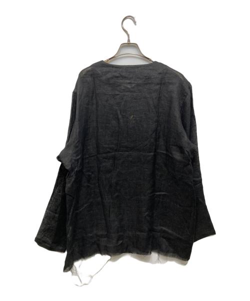 Needles（ニードルズ）Needles (ニードルズ) リネンノーカラーシャツ ブラック サイズ:Ⅼの古着・服飾アイテム