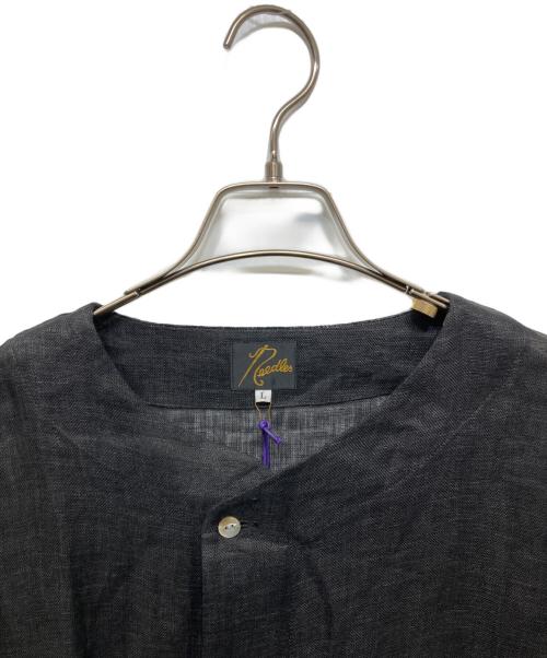 Needles（ニードルズ）Needles (ニードルズ) リネンノーカラーシャツ ブラック サイズ:Ⅼの古着・服飾アイテム