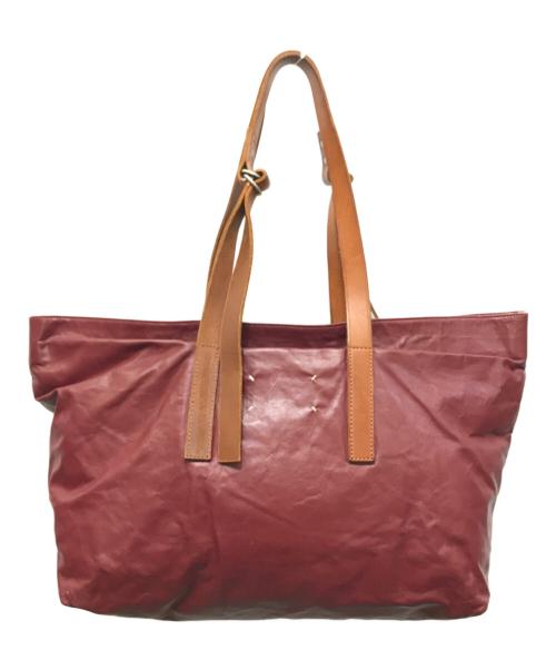 Maison Margiela（メゾンマルジェラ）Maison Margiela (メゾンマルジェラ) レザートートバッグ ワインレッドの古着・服飾アイテム