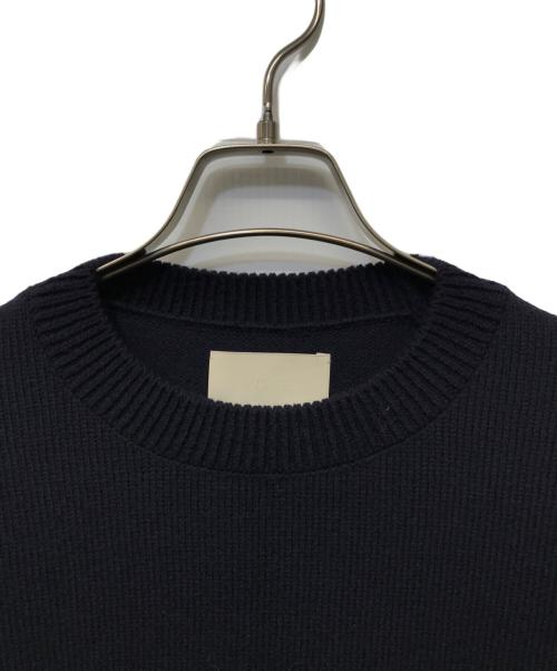 YOKE（ヨーク）YOKE (ヨーク) Suede Leather Elbow Patch Sweater ネイビー サイズ:2の古着・服飾アイテム