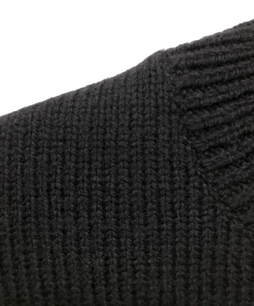 YOKE（ヨーク）YOKE (ヨーク) Suede Leather Elbow Patch Sweater ネイビー サイズ:2の古着・服飾アイテム