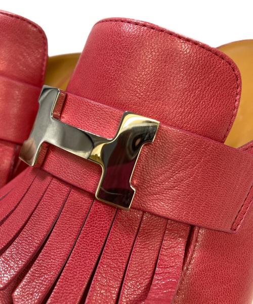 HERMES（エルメス）HERMES (エルメス) リヴォリ フリンジミュール ピンク サイズ:37の古着・服飾アイテム