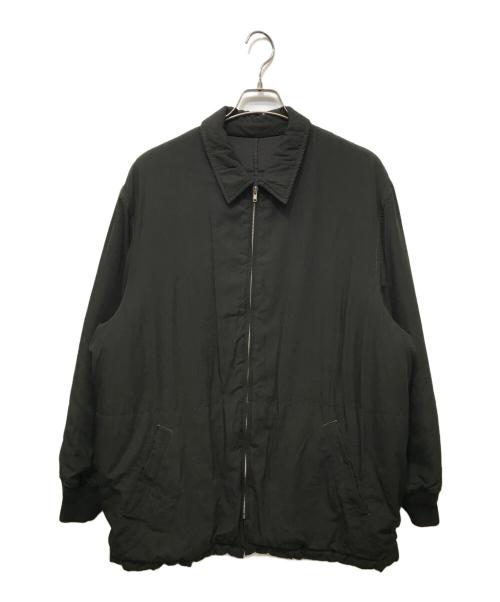 COMME des GARCONS HOMME（コムデギャルソン オム）COMME des GARCONS HOMME (コムデギャルソン オム) 90'S 袖リブ ギャバジン中綿ジップブルゾン ブラック サイズ:Mの古着・服飾アイテム