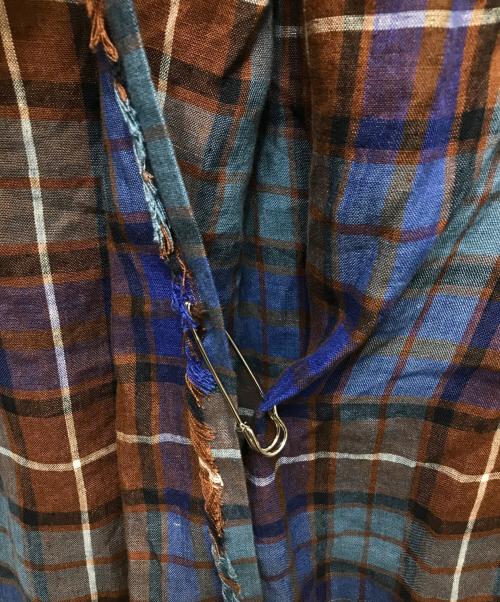 O'NEIL OF DUBLIN（オニールオブダブリン）O'NEIL OF DUBLIN (オニールオブダブリン) ラップスカート ブルー×ブラウン サイズ:36の古着・服飾アイテム