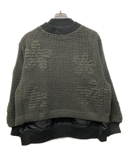 amok（アモク）amok (アモク) KNIT DOCKING MA-1 カーキ×ブラック サイズ:M 未使用品の古着・服飾アイテム