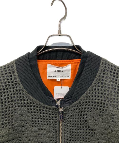 amok（アモク）amok (アモク) KNIT DOCKING MA-1 カーキ×ブラック サイズ:M 未使用品の古着・服飾アイテム