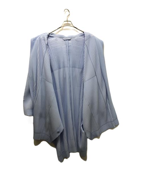 HOMME PLISSE ISSEY MIYAKE（オム プリッセ イッセイ ミヤケ）HOMME PLISSE ISSEY MIYAKE (オム プリッセ イッセイ ミヤケ) KITE プリーツポンチョ ブルー サイズ:3の古着・服飾アイテム
