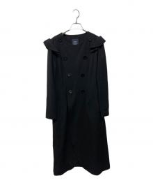 LIMI feu（リミフゥ）の古着「ノーカラーフリルトレンチコート」｜ブラック