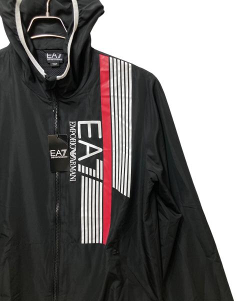EMPORIO ARMANI（エンポリオ アルマーニ）EMPORIO ARMANI (エンポリオ アルマーニ) ロゴフーデッドジャケット ブラック サイズ:M 未使用品の古着・服飾アイテム