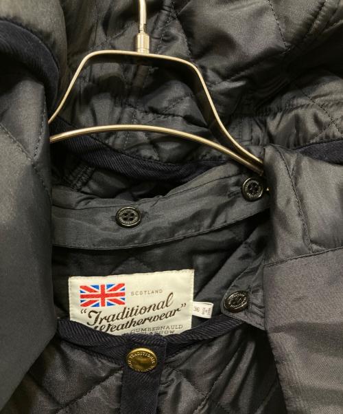 Traditional Weatherwear（トラディショナルウェザーウェア）Traditional Weatherwear (トラディショナルウェザーウェア) SLOBE IENA (スローブ イエナ) 別注 ARKLEY LONG フード付キルティングコート ブラック サイズ:36の古着・服飾アイテム