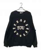 DRIES VAN NOTEN×LEN LYEドリスヴァンノッテン×レン・ライ）の古着「HAYLAND ニット切り替えスウェット」｜ブラック