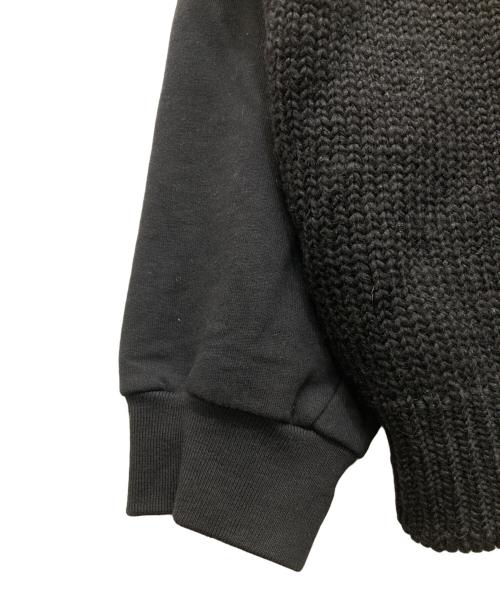 DRIES VAN NOTEN（ドリスヴァンノッテン）DRIES VAN NOTEN (ドリスヴァンノッテン) LEN LYE (レン・ライ) HAYLAND ニット切り替えスウェット ブラック サイズ:Ｌの古着・服飾アイテム