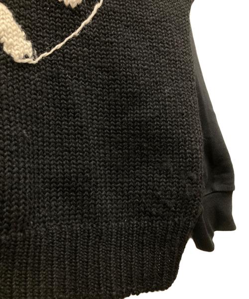 DRIES VAN NOTEN（ドリスヴァンノッテン）DRIES VAN NOTEN (ドリスヴァンノッテン) LEN LYE (レン・ライ) HAYLAND ニット切り替えスウェット ブラック サイズ:Ｌの古着・服飾アイテム