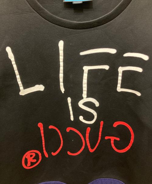 GUCCI（グッチ）GUCCI (グッチ) GHOST LIFE isプリントスウェット ブラック サイズ:Lの古着・服飾アイテム