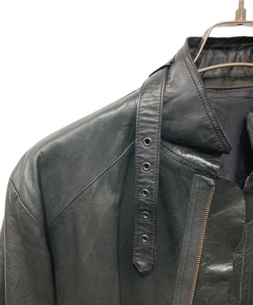 Y's（ワイズ）Y's (ワイズ) 06AW カンガルーレザーシングルライダースジャケット ブラック サイズ:3の古着・服飾アイテム