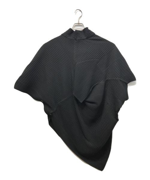 HOMME PLISSE ISSEY MIYAKE（オム プリッセ イッセイ ミヤケ）HOMME PLISSE ISSEY MIYAKE (オム プリッセ イッセイ ミヤケ) OVERFLOW 変形プリーツシャツ ブラック サイズ:SIZE 4の古着・服飾アイテム
