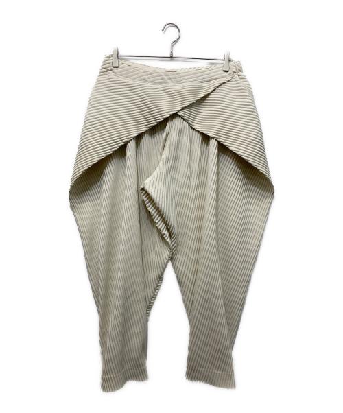 HOMME PLISSE ISSEY MIYAKE（オム プリッセ イッセイ ミヤケ）HOMME PLISSE ISSEY MIYAKE (オム プリッセ イッセイ ミヤケ) TUXEDO PLEATS パンツ アイボリー サイズ:3の古着・服飾アイテム