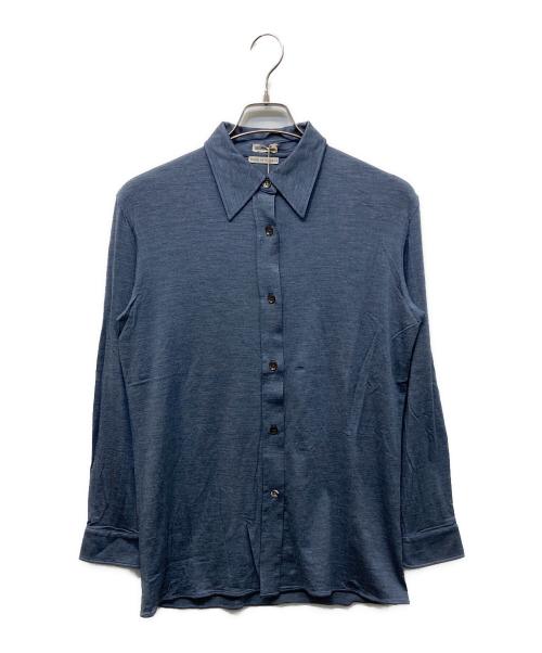 HERMES（エルメス）HERMES (エルメス) シルク混シャツ ネイビー サイズ:36の古着・服飾アイテム